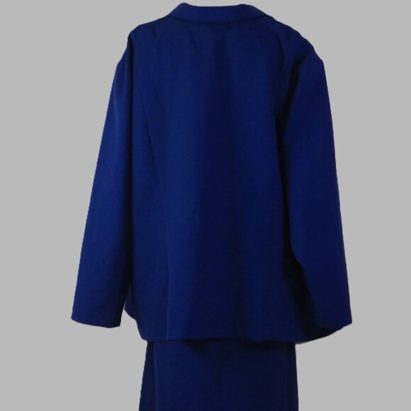 Allison Woods Long-Sleeve Blue Jacket & Skirt Set Below the Knee Size 3X (C1729) - Picture 6 of 8